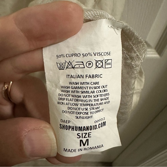 HUMANOID Women’s Short Sleeve Blouse Top Stone color size Medium ANTHROPOLOGIE - Picture 4 of 6